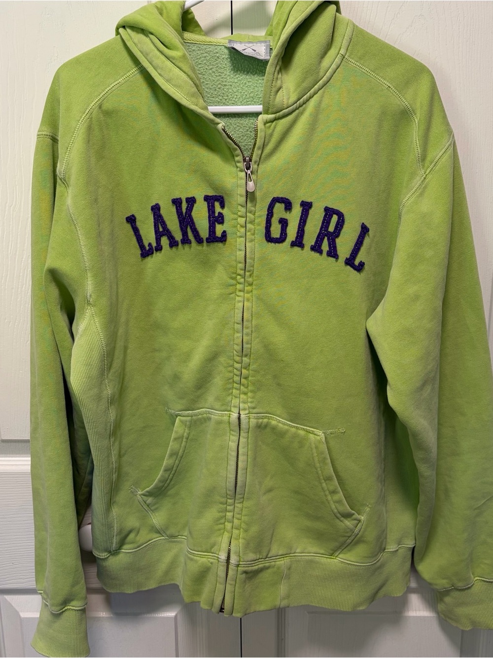 Lake Girl Lime Green Zip Front Hoodie